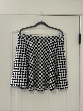 Hot Topic Checkered Black & White Checkerboard Skater Skirt Plus Size 0